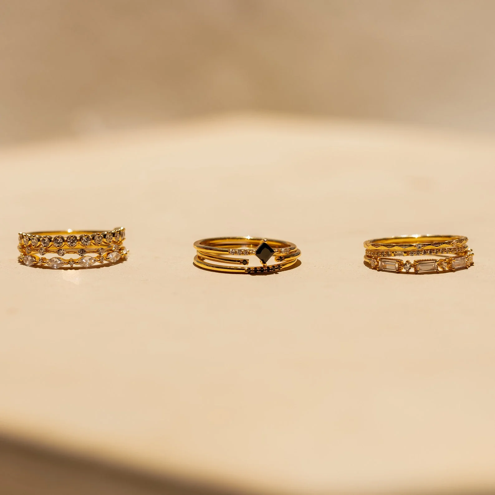 Crystal Stacking Ring Set in 18K Gold - Image 8